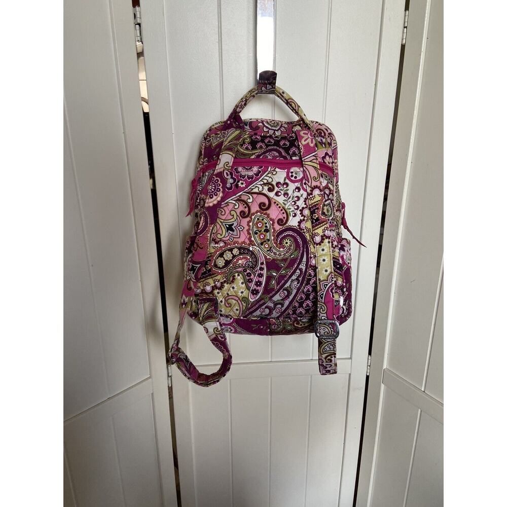 Vera Bradley Very Berry Paisley Small Backpack Bag Plum & Pink Retired 12" X 9" - Picture 5 of 9